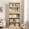 71" Farmhouse Fluted Bookcase with Display Rack, 5-Tier Wooden Bookshelf for Living Room or Office - 3 of 4