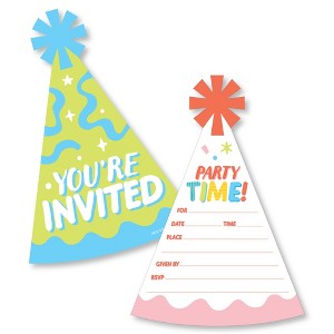 Big Dot of Happiness Party Time - Shaped Fill-In Invitations - Happy Birthday Party Invitation Cards with Envelopes - Set of 12 - 1 of 4