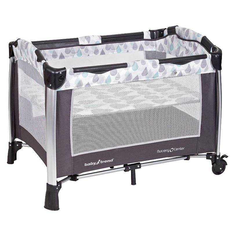 Baby Trend GoLite ELX Unisex Versatile Deluxe Infant Play Portable Nursery Center for Newborns, Drip Drop Blue, 6 of 8