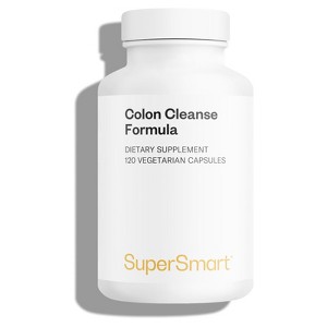 SuperSmart Colon Cleanse Formula - with Psyllium Husk, Senna - Natural Daily Fiber Cleanser & Detox | Non-GMO & Gluten Free - 120 Vegetarian Capsules - 1 of 1
