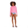 Andy & Evan  Kids  Pink Ribbed Half-Zip Raglan Rashguard - image 2 of 4