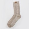 Bearpaw Women's Boot Crew Socks Large Cable 1pk - Vintage Khaki - 2 of 2