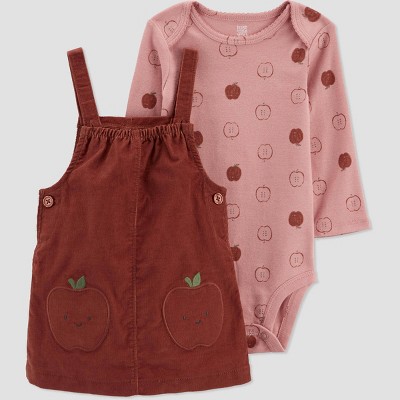 Image of Carter's Just One You® Baby Girls' Apple Jumper Top & Bottom Set - Pink Newborn