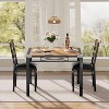 Dining Table Set for 2, Dining Table with 2 Upholstered Chairs, Wood 3-Piece Kitchen Dining Room Table Set - 3 of 4