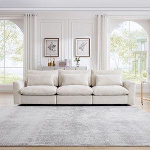 NicBex Couches for Living Room Over Size 3-Seater Sofa Deep Seat Couch Comfort Corduroy Upholstered Sofa With 3 Waist Pillows for Bedroom - 1 of 4