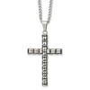 Chisel Stainless Steel Polished and Antiqued Woven Cross Pendant on a 22" Curb Chain Necklace - 2 of 4