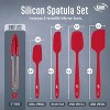 Kaluns Silicone Spatula Set, 4 Rubber Spatulas & Tong Set, Nonstick Seamless Design with Stainless Steel Core - Red - 2 of 4