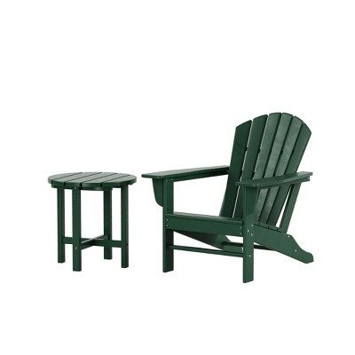 WestinTrends Dylan HDPE Outdoor Patio Adirondack Chair with Side Table (2-Piece Set)