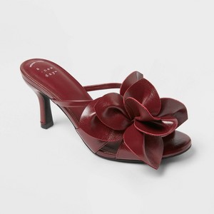 Women's Lillian Flower Mule Heels with Memory Foam Insole - A New Day™ - 1 of 4