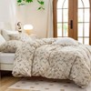 King Size Floral Duvet Cover, 100 Brushed Microfiber 3 - Piece Set, Vintage Garden Style with Zipper Closure - 2 of 4