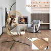 Brafabhome Swing Egg Chair with Cushions, Wicker Hanging Patio Egg Chair with Steel Stand for Indoor Outdoor Bedroom Garden - 2 of 4