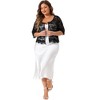 Agnes Orinda Women's Plus Size Round Neck Sheer 3/4 Sleeve Lace Elegant Cardigans - 3 of 4
