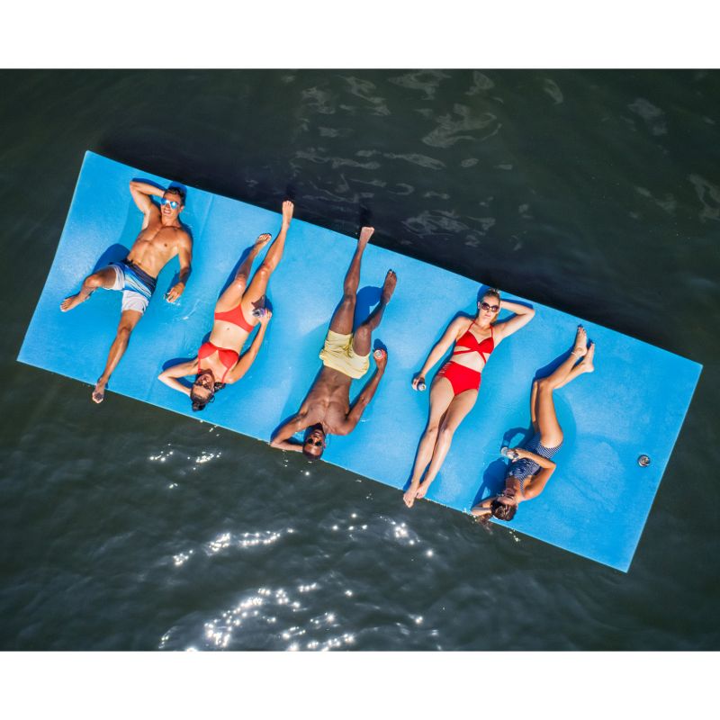 Floatation iQ Floating Oasis 15 x 6 Foot Foam Island Water Pool Lake Lounger Play Pad Mat, Break-Up Country Pink Camo, 4 of 5