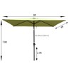 6 x 9ft Patio Umbrella Outdoor Waterproof Umbrella with Crank and Push Button Tilt without flap for Garden Backyard Pool Market - 4 of 4