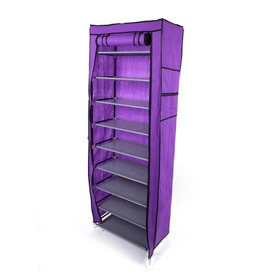 10-layer Non-woven Shoe Rack Closet Shoe Storage Cabinet Organizer With 9 Compartments