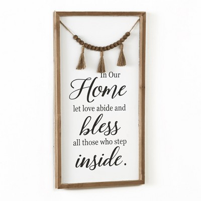 Lakeside In Our Home Let Love Abide Farmhouse Wall Hanging Sentiment Sign