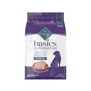 Blue Buffalo Basics Skin & Stomach Care Natural Senior Dry Dog Food with Turkey & Potato Recipe - 4lbs - 1 of 4