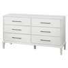 Sussex 6 Drawer Dresser White - Lifestorey: Solid Rubberwood Legs, MDF, Modern Farmhouse Style - 2 of 4