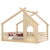 Okak Twin/Full House Floor Bed Frame with Window & Small Shelf,Solid Wood House-shaped Bed for Kids,No Spring Box Needed - 4 of 4