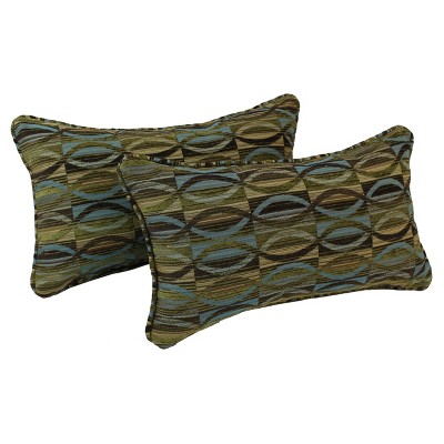 Blazing Needles Set Di 2 Cuscini In Camoscio Con Inserti - 50x20 Cm, Colore Verde Salvia, Lavabili - 3