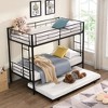 NicBex Modern Bunk Bed with Trundle,Metal Bunk Bed Frame with Ladder and High Guardrail for Kids Teens Adults - 2 of 4