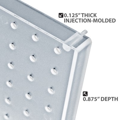 Clear Frosted High-Impact Styrene Pegboard Wall Organizer Kit