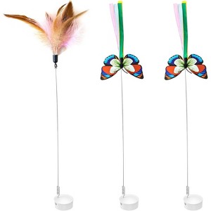Potaroma 3-in-1 Automatic Cat Toy with Butterfly & Feather, Battery Operated Interactive Kitten Toy with Replacements - 1 of 3