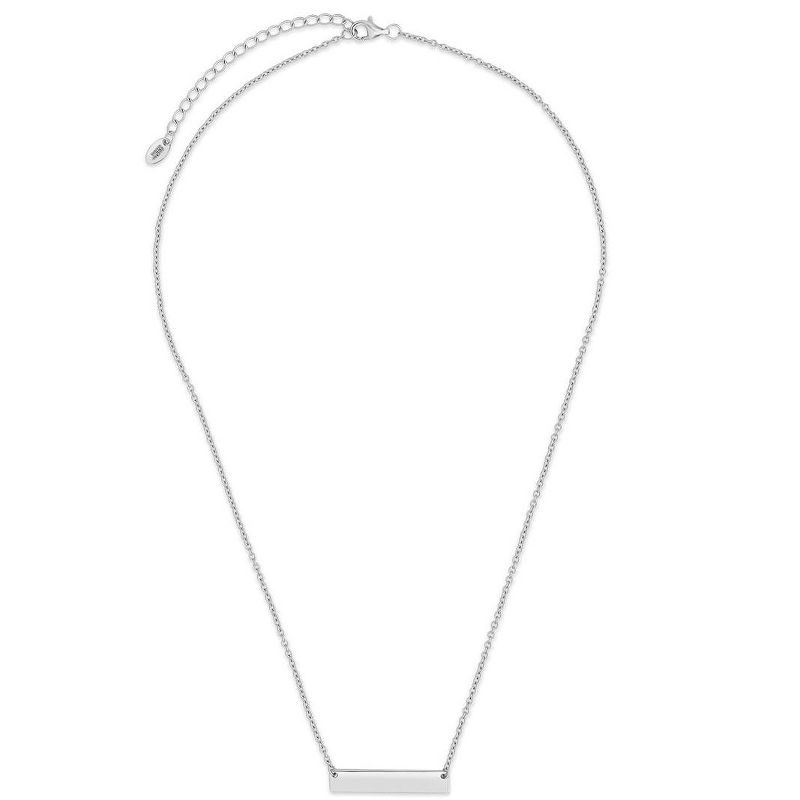 SHINE by Sterling Forever Sterling Silver Mini Bar Pendant Necklace, 4 of 6