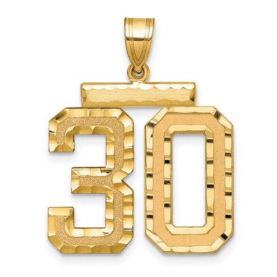 Black Bow Jewelry 14k Yellow Gold, Varsity Collection, Large D/C Pendant Number 30