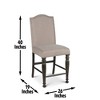 Height Solid Wood Caswell Counter Chair (Set of 2) with Turned Front Legs, Shield Back, Nailhead Trim and Matching Bench Option - 3 of 4