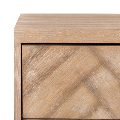 Estelle Rustic Oak 2-Drawer Transitional Nightstand