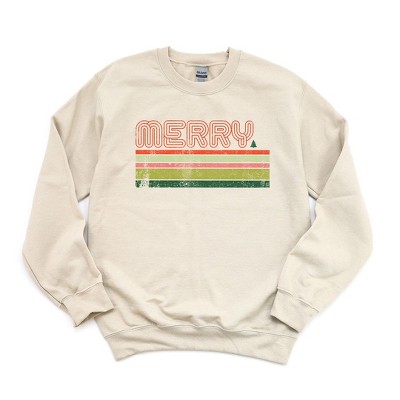 Simply Sage Market Women's Graphic Sweatshirt Retro Merry Stripes