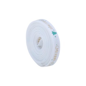 Unique Bargains Gift Wrap Ribbons Christmas Decorative Polyester White 179.13"x0.39" 1 Pc - 1 of 4
