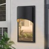 C Cattleya Modern Matte Black Integrated LED Outdoor Wall Light with Gold Stainless Steel Plate Accent - 2 of 4