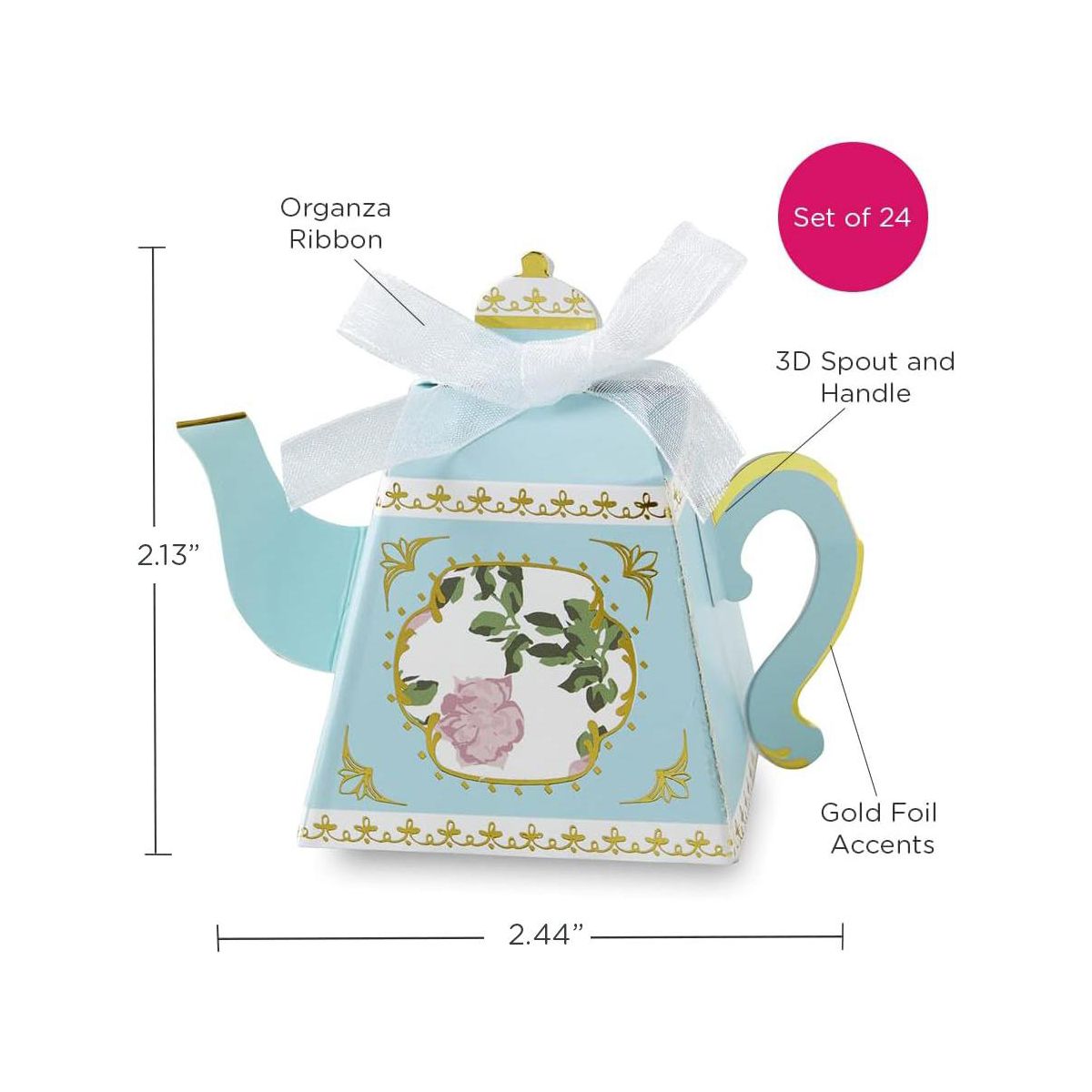 Kate Aspen Tea Time Whimsy Teapot Favor Boxes (Set of 24) - thumbnail 2