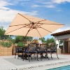 PURPLE LEAF Double Top Rectangle Patio Umbrella with Base Deluxe Wood Pattern Offset Hanging Umbrella for Pool Garden - 2 of 4