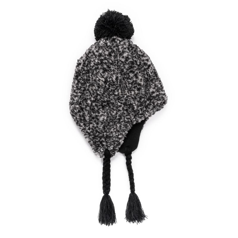 MUK LUKS Women's Frosted Shearling Trapper-Black OS, 1 of 2
