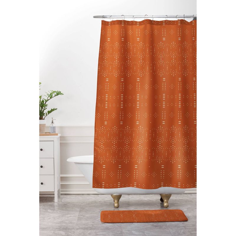Grace Saona Pattern Terracotta Shower Curtain Orange - Deny Designs, 4 of 5