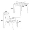 5 Piece Metal Outdoor Patio Dining Set,4 Seater Steel Square Dining Table and Plastic Chairs Set,Modern Garden Furniture Dining Set-Coolbibila - 4 of 4