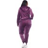 Women's Plus Size 2 Piece Velour Tracksuit Set - White Mark - 2 of 4