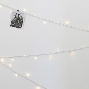 Perfect Holiday 40 LED Clear Cable String Lights - Battery Operated - 1 of 2