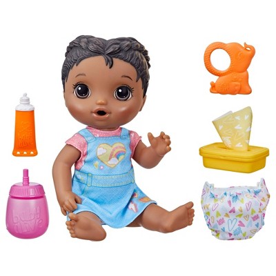 Black baby doll store with blonde hair