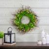 Northlight Burrs and Brush Artificial Floral Spring Wreath, Green and Yellow - 18-Inch - 2 of 4