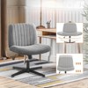FONTOI Task and Office Chairs, Office Chair with Cross-Leg and Adjustable Height, Armless Swivel for Home Office, Gray, 25.9"*35"*25.5" - 3 of 4