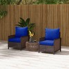 Outsunny Patio Chair Cushions with Seat Cushion & Backrest, Fade Resistant 24" x 24" Seat Replacement Cushion Set - 3 of 4