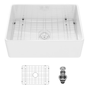 Gulches 28x20x10 Inch White Porcelain Ceramic Farmhouse Sink, Single ...