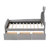 CAVINAS Full Bed Frame with Rabbit-Shaped Headboard, Drawers and Bed-End Storage Pocket,Twin Bed Frames For Kids，Easy Assembly - 4 of 4