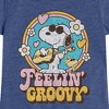 Girls' - Peanuts - Feelin Groovy Snoopy And Woodstock Fitted Short Sleeve Graphic T-Shirt - 2 of 4