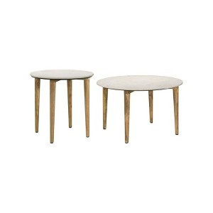 Coaster,Aldis Round Marble Top Coffee Table White and - 1 of 4