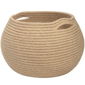 Itopfox Woven Jute Storage Basket for Home Decor, Round Wicker Basket for Toys, Towels, Bedroom, Kids Room, and Plant Display - 1 of 4